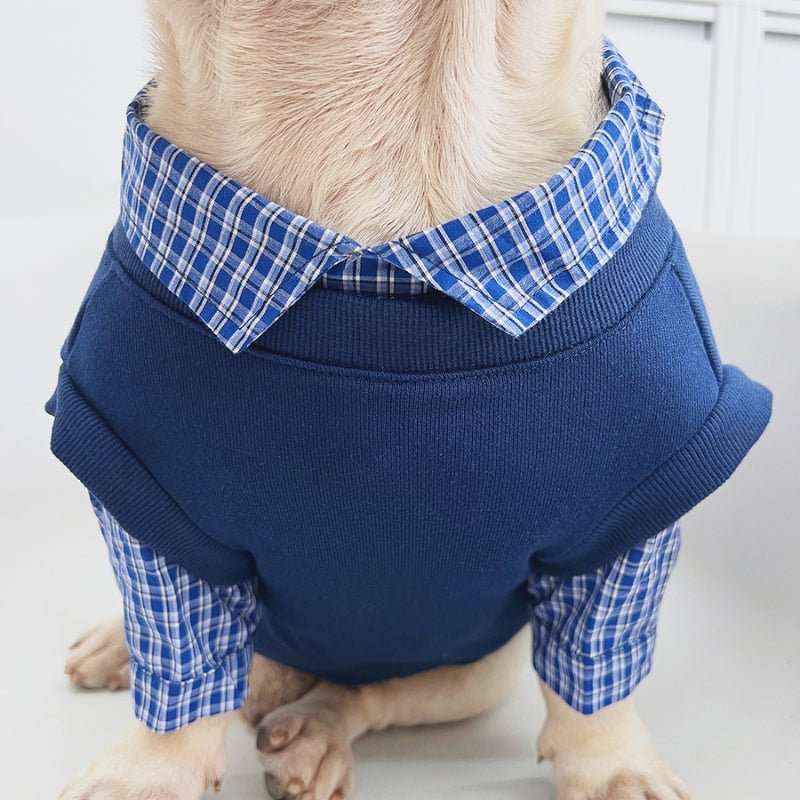 Stylish Shirts Dog Clothes Bulldog Blue - PIKAPIKA
