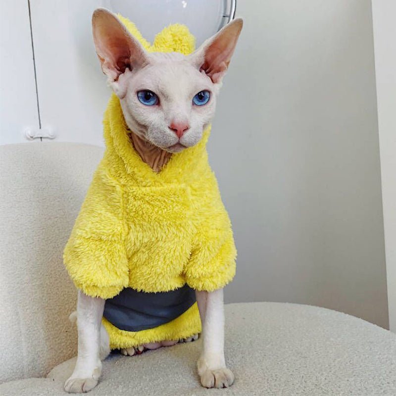 Teletubbies Fleece Hoodie Onesie Costume Sphynx Cat Clothes - PIKAPIKA