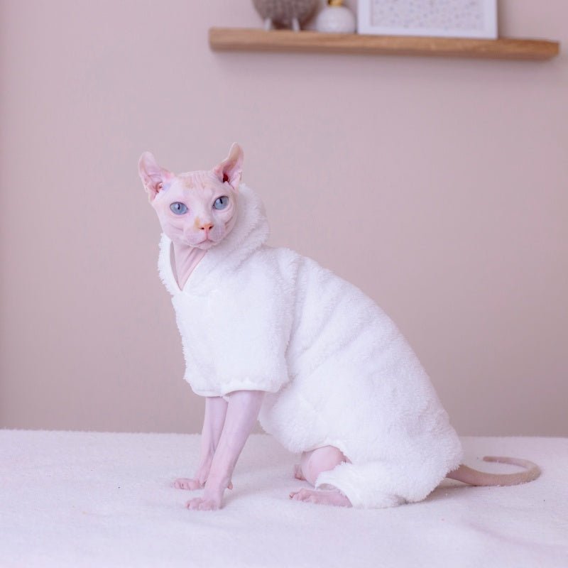 Thick Fleece Four - Leg Outfit for Sphynx & Devon Rex Cats – Warm & Comfy - PIKAPIKA