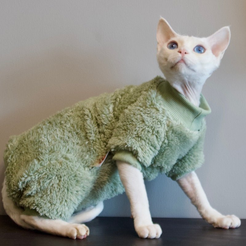 Thick Warm Belly - Protect Four - Leg Suit Sphynx Devon Rex Cat Clothes - PIKAPIKA