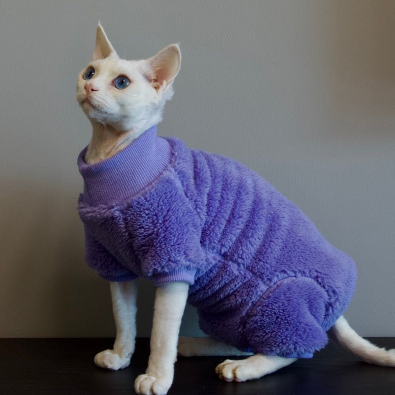 Thick Warm Belly - Protect Four - Leg Suit Sphynx Devon Rex Cat Clothes - PIKAPIKA