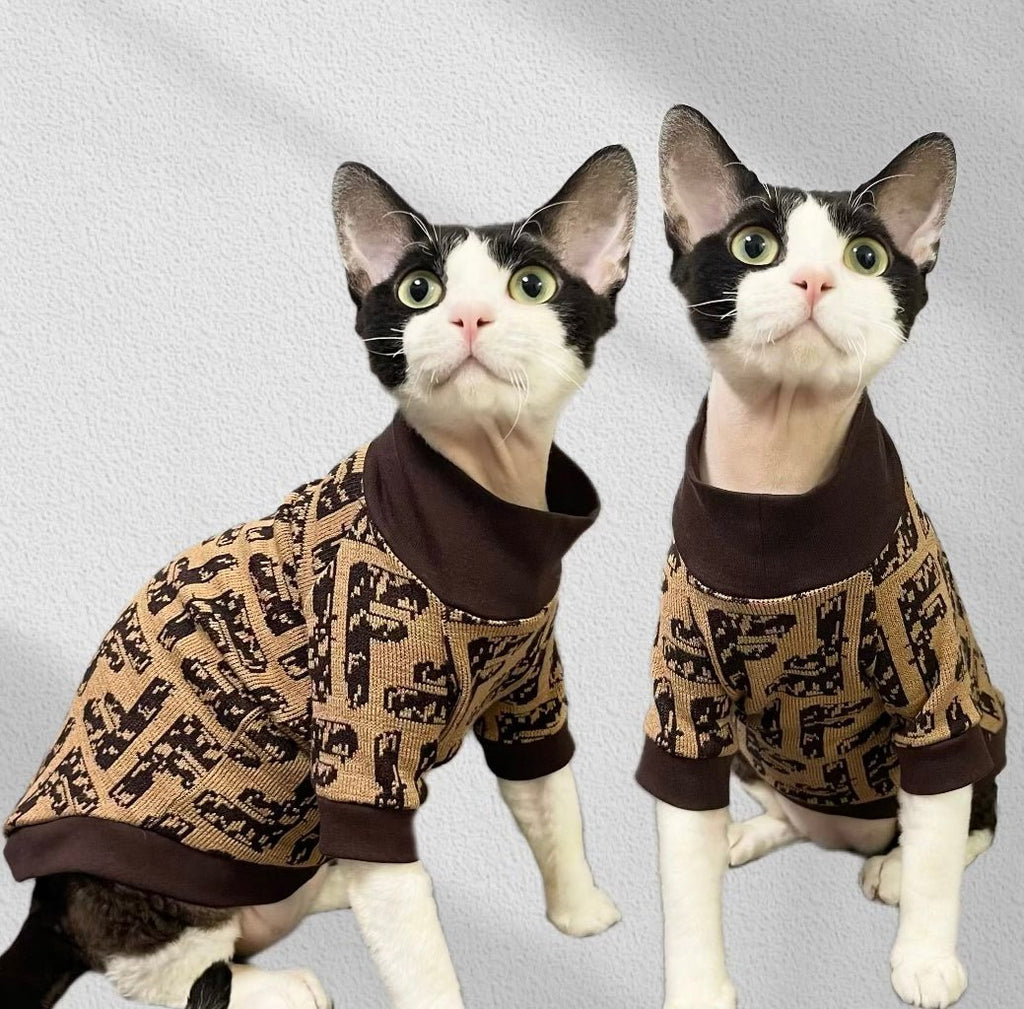Turtleneck Cat Shirts Sphynx Clothes Soft Knitting - PIKAPIKA