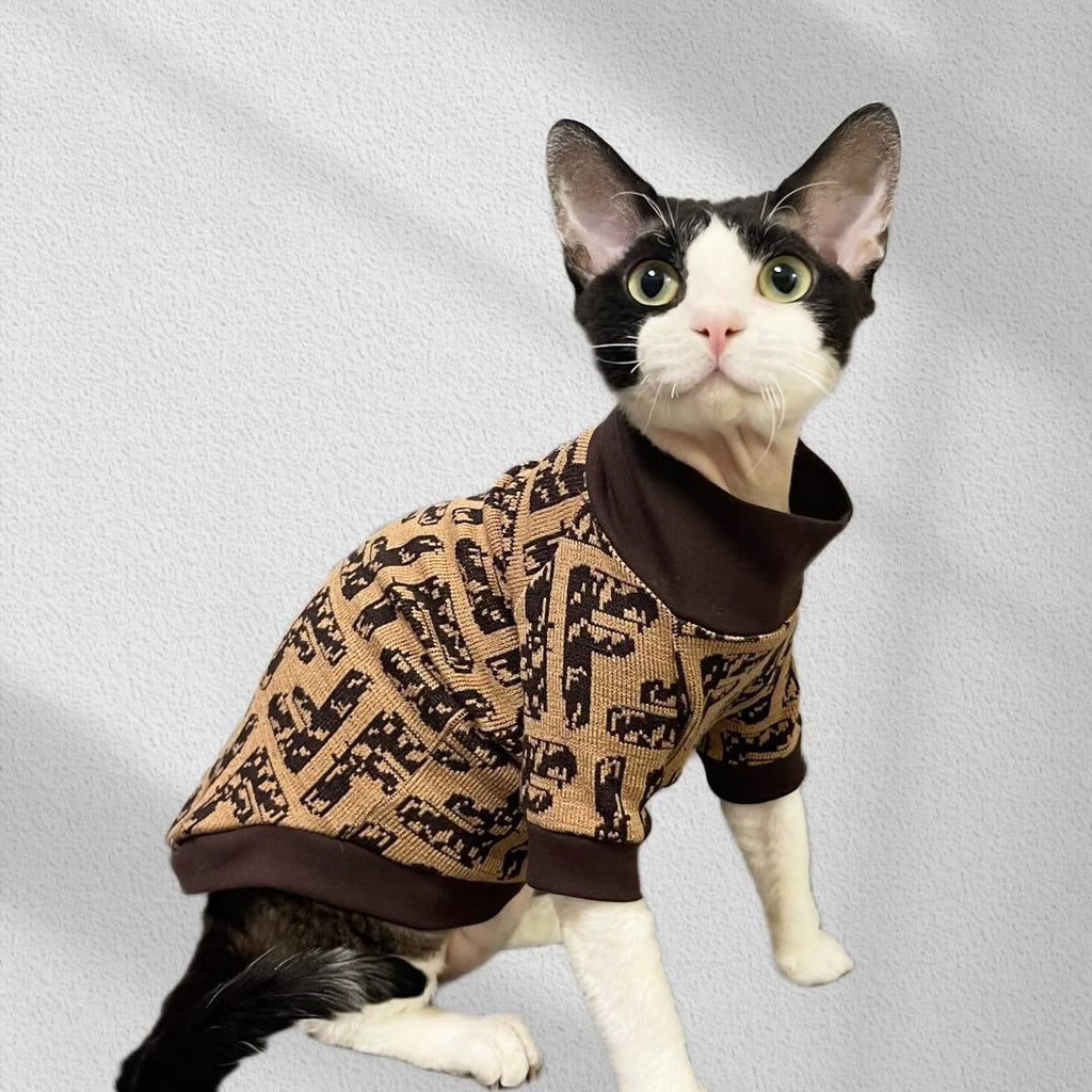 Turtleneck Cat Shirts Sphynx Clothes Soft Knitting - PIKAPIKA