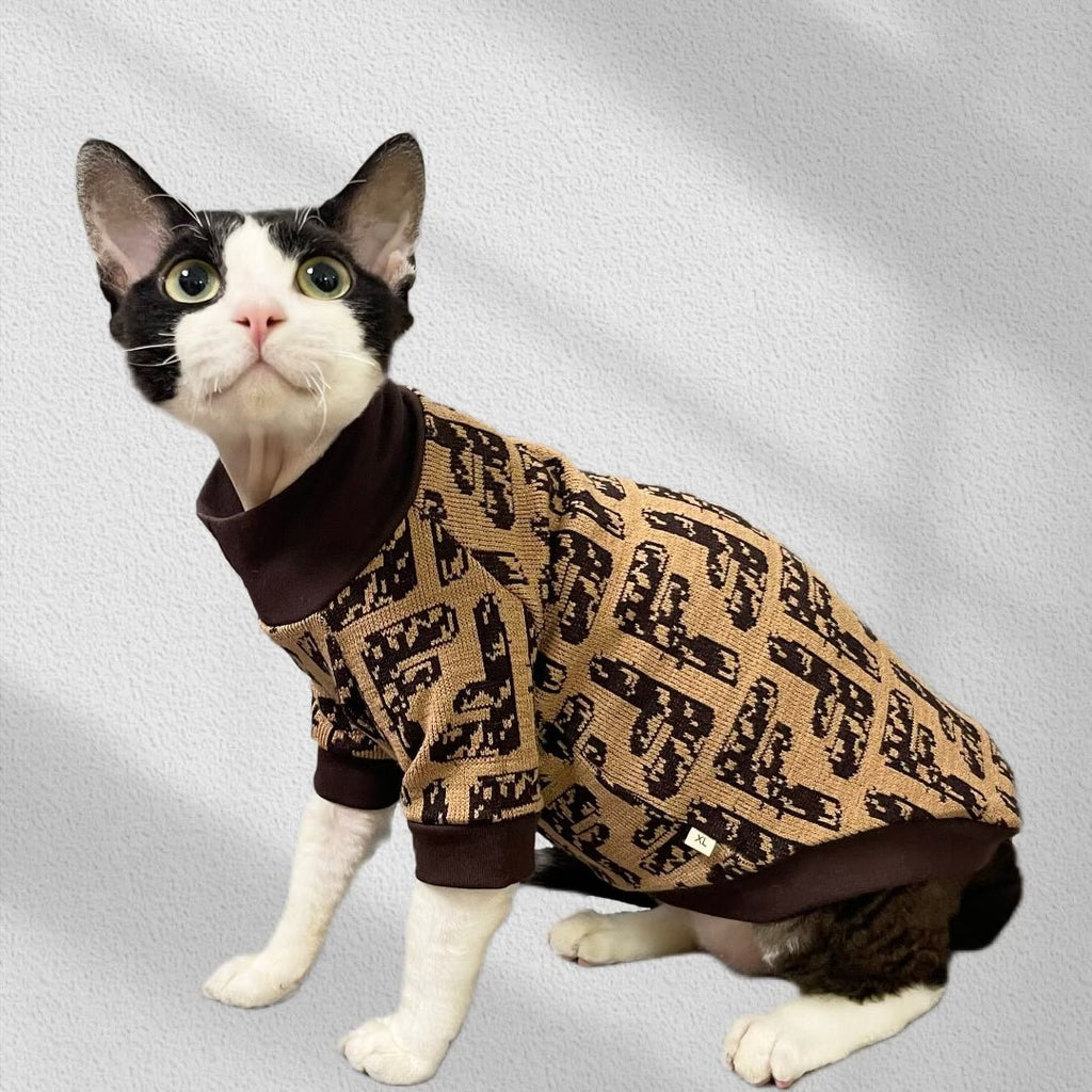 Turtleneck Cat Shirts Sphynx Clothes Soft Knitting - PIKAPIKA