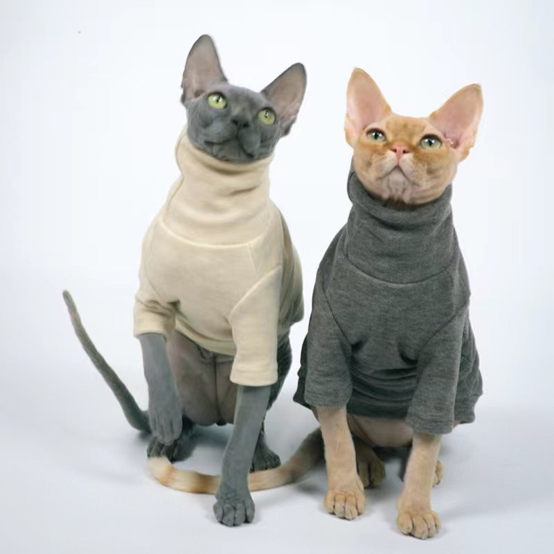 Turtleneck Cotton Soft Warm Shirts Sphynx Cat Clothes - PIKAPIKA
