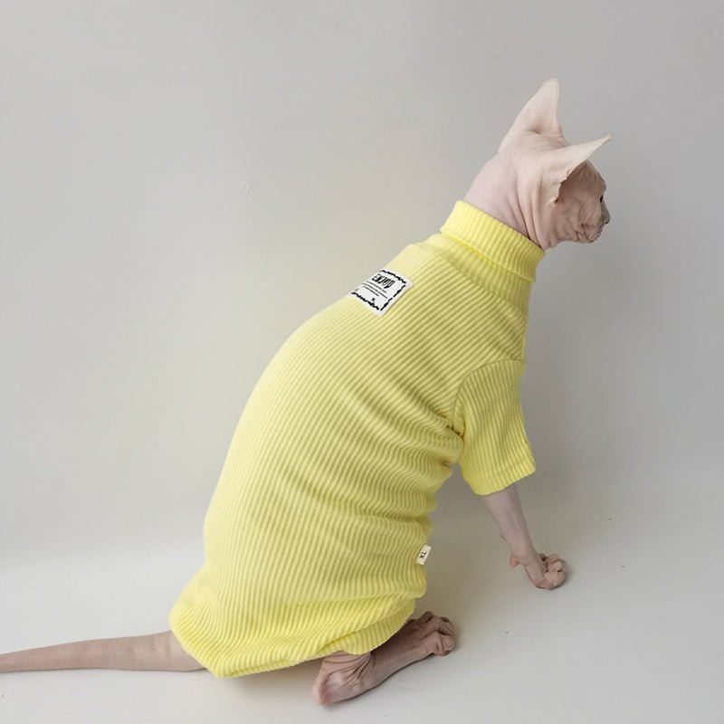 Turtleneck Cotton T-shirt Sphynx Cat Clothes - PIKAPIKA
