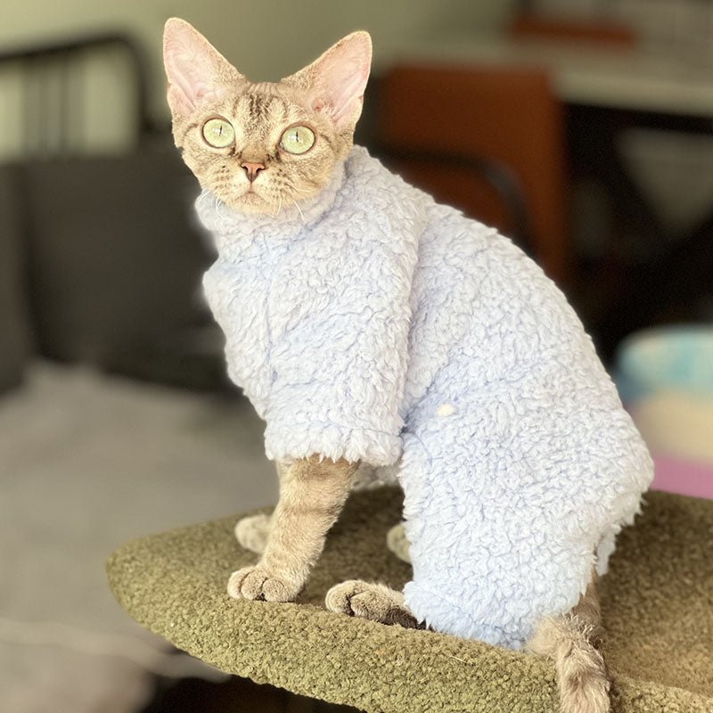 Turtleneck Fleece Onesies Cat Clothes Sphynx Cat Clothing - PIKAPIKA