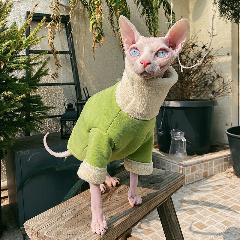 Turtleneck Fleece Shirts Sphynx Cat Clothes - PIKAPIKA