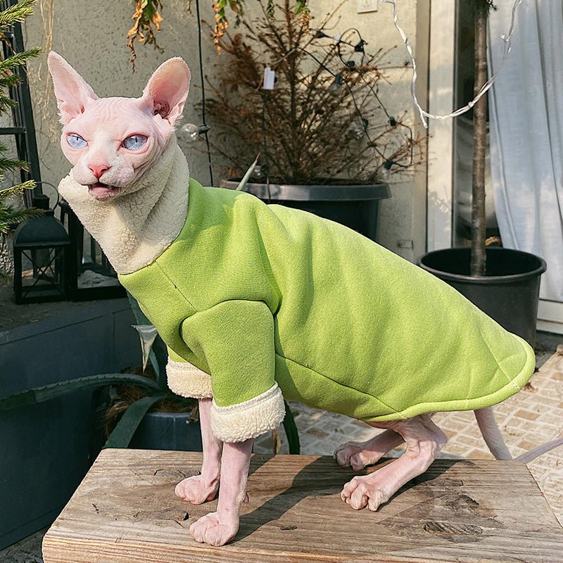 Turtleneck Fleece Shirts Sphynx Cat Clothes - PIKAPIKA