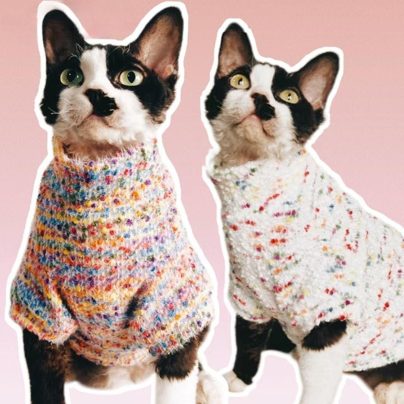 Turtleneck Knit Sweater Sphynx Cat Warm Clothes - PIKAPIKA