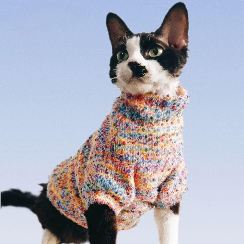 Turtleneck Knit Sweater Sphynx Cat Warm Clothes - PIKAPIKA