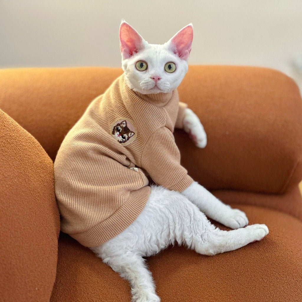 Turtleneck Knitting Sweater Sphynx Cat Clothes - PIKAPIKA