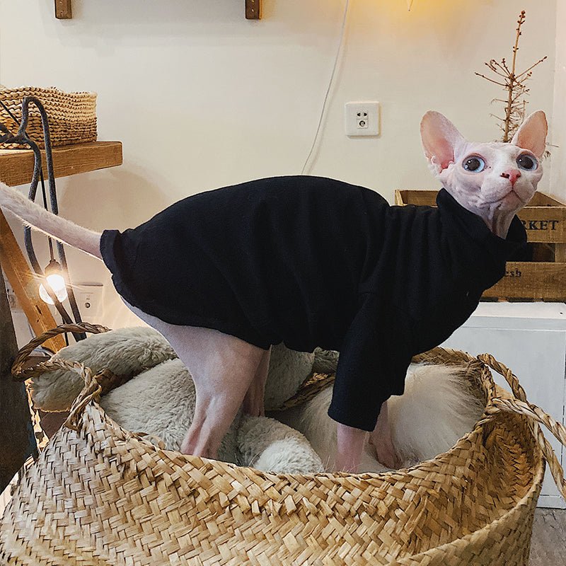 Turtleneck Shirts Sphynx Cat Clothes - PIKAPIKA