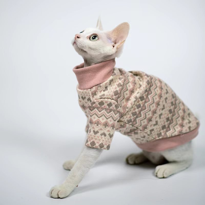 Turtleneck Thicked Warm Knitted Sweater Sphynx Cat Clothes - PIKAPIKA