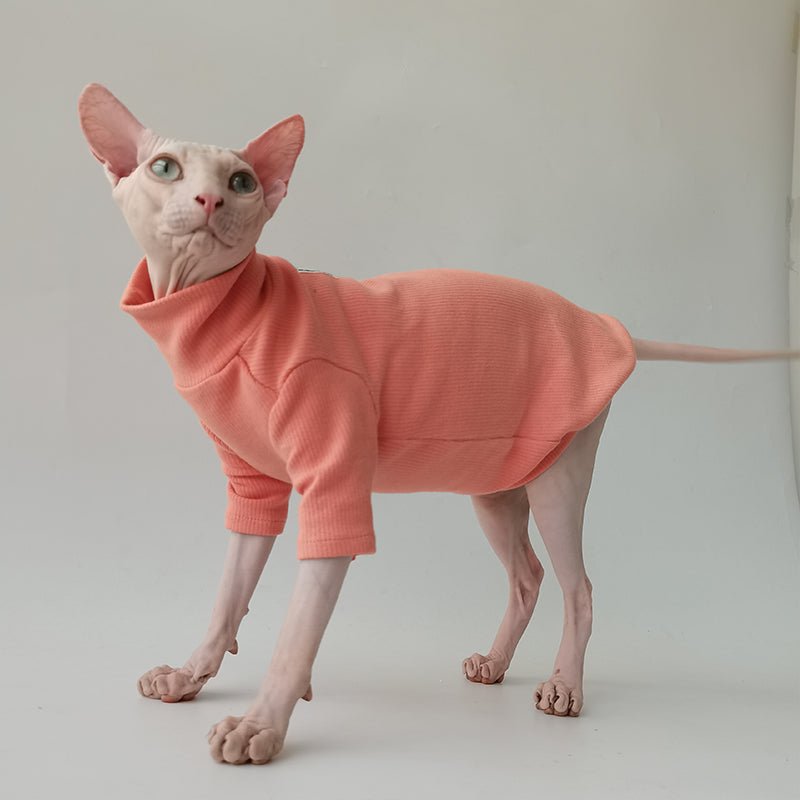 Turtleneck Warm Cotton Basic T-shirt Sphynx Cat Clothes - PIKAPIKA