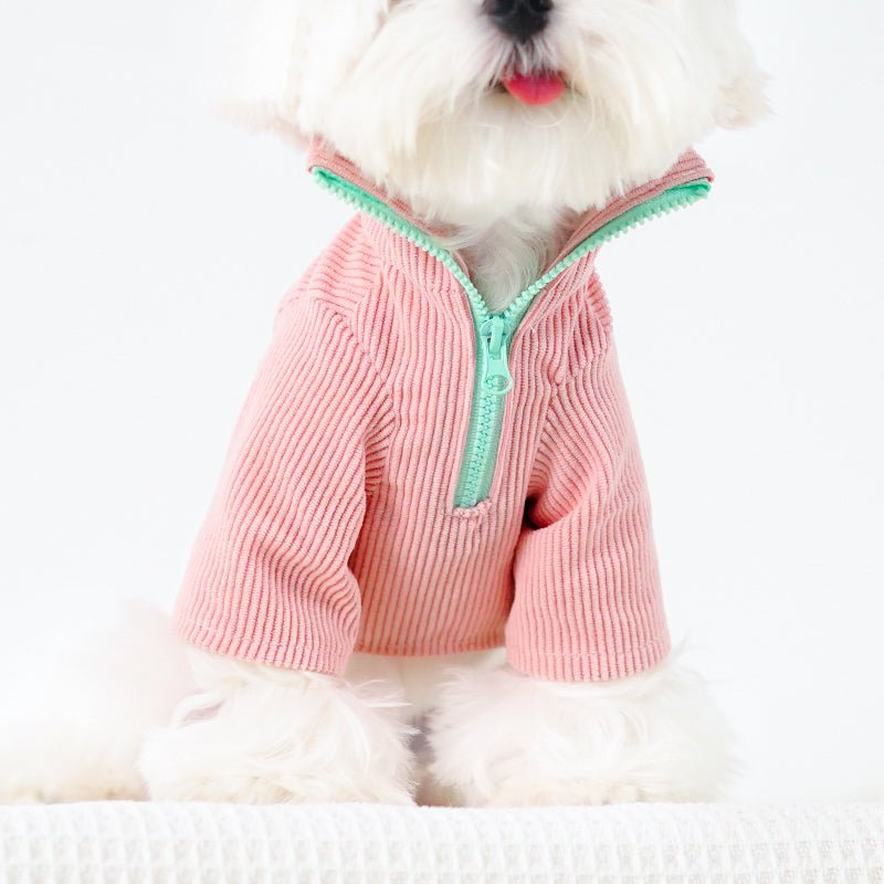 dog gear pullover Turtleneck Zip Half Pullover Shirts Dog Clothes