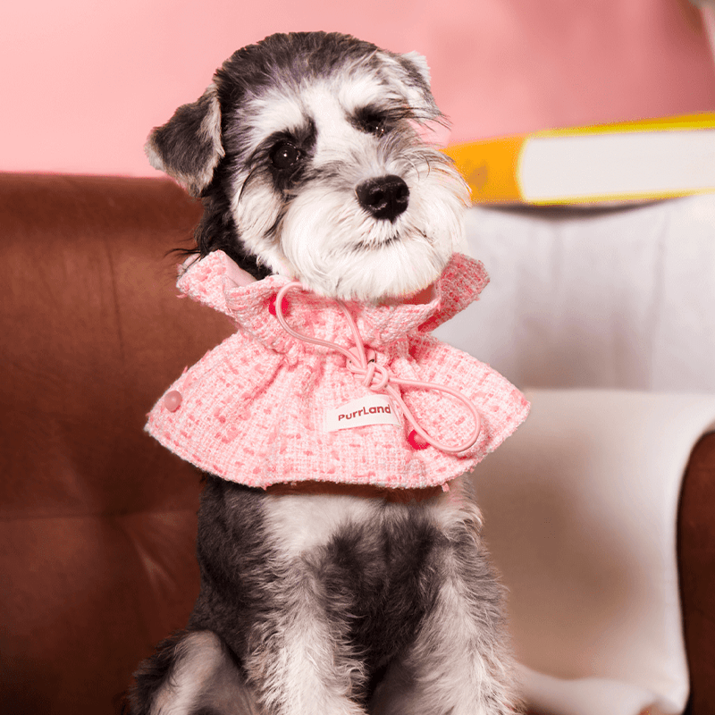 Tweed Hand Made Collar Scarf Neckerchief Pink Valentine Gift for Cat Dog - PIKAPIKA