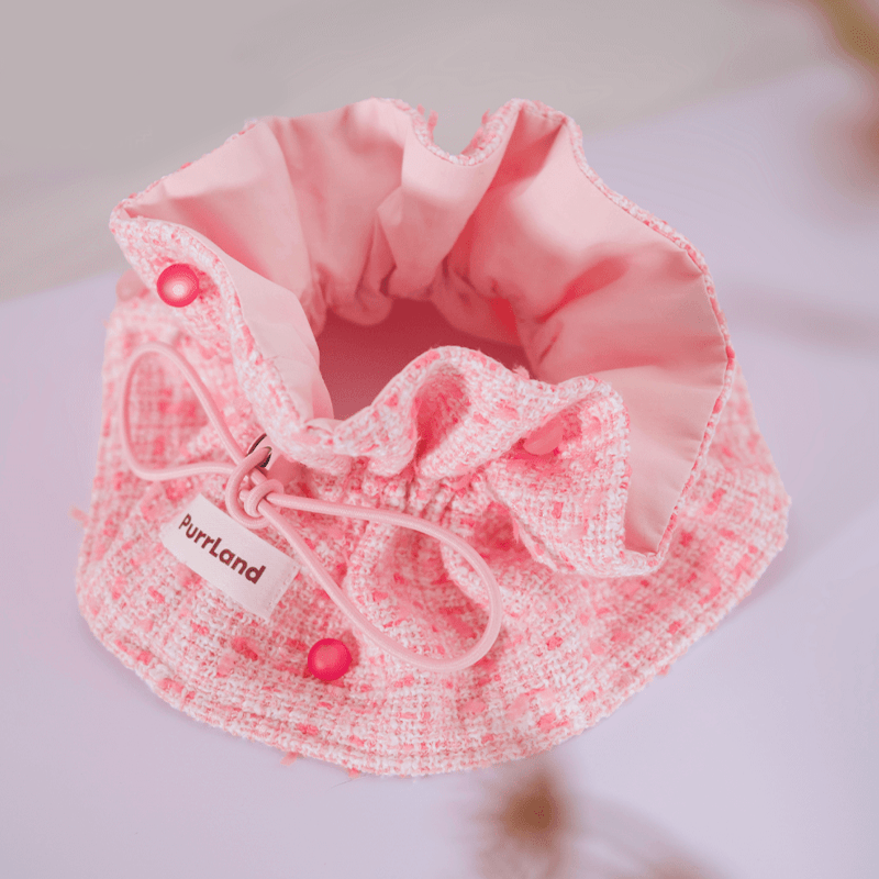Tweed Hand Made Collar Scarf Neckerchief Pink Valentine Gift for Cat Dog - PIKAPIKA