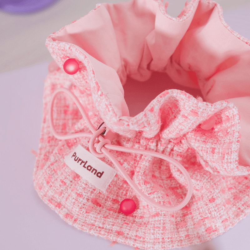 Tweed Hand Made Collar Scarf Neckerchief Pink Valentine Gift for Cat Dog - PIKAPIKA