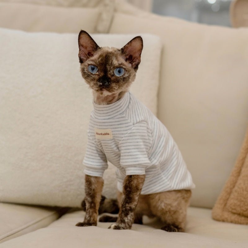 Undershirt Cotton Sphynx Cat Clothes Long Sleeve Natural Organic Baby Fabric - PIKAPIKA