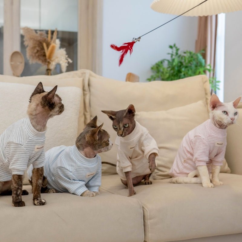 Undershirt Cotton Sphynx Cat Clothes Long Sleeve Natural Organic Baby Fabric - PIKAPIKA
