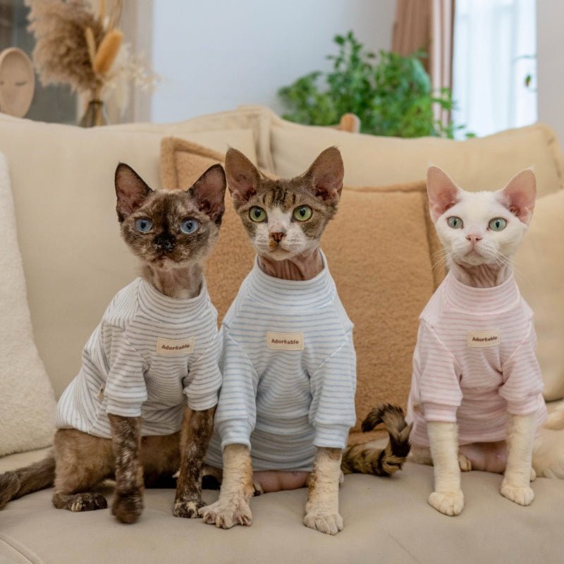Undershirt Cotton Sphynx Cat Clothes Long Sleeve Natural Organic Baby Fabric - PIKAPIKA