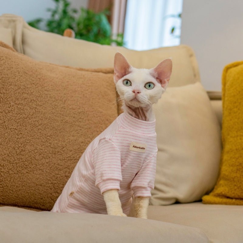 Undershirt Cotton Sphynx Cat Clothes Long Sleeve Natural Organic Baby Fabric - PIKAPIKA