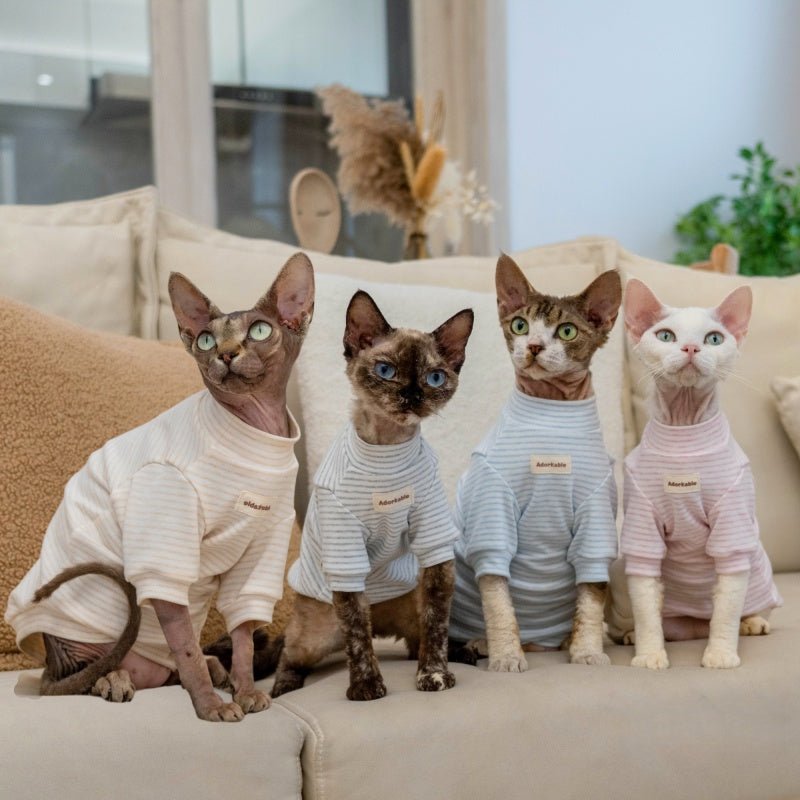 Undershirt Cotton Sphynx Cat Clothes Long Sleeve Natural Organic Baby Fabric - PIKAPIKA