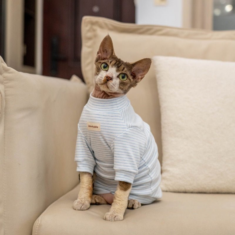 Undershirt Cotton Sphynx Cat Clothes Long Sleeve Natural Organic Baby Fabric - PIKAPIKA