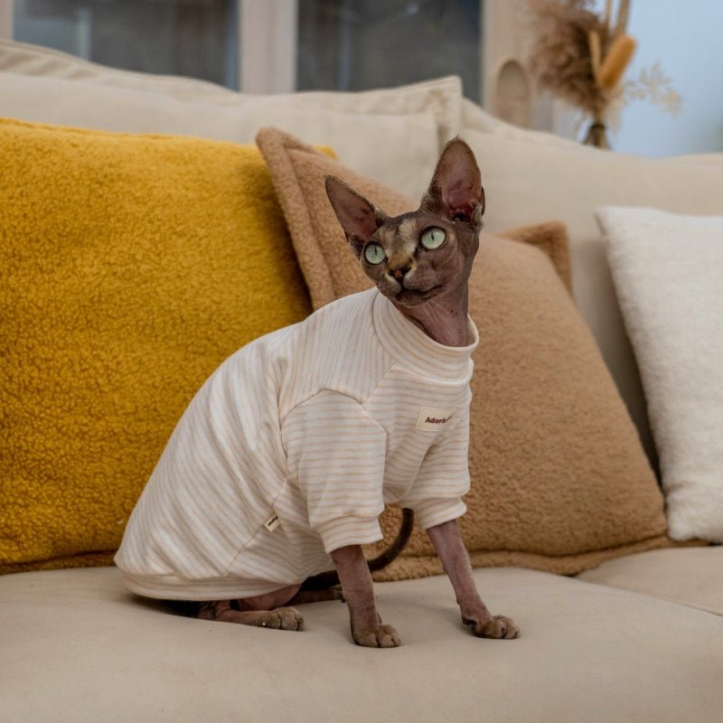 Undershirt Cotton Sphynx Cat Clothes Long Sleeve Natural Organic Baby Fabric - PIKAPIKA