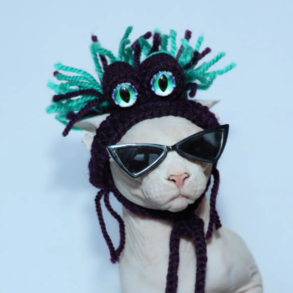 Unique Knitted Pet Hat Sphynx Cat Hat - PIKAPIKA