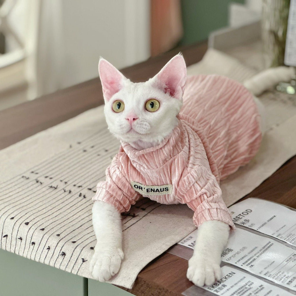 Velvet Turtleneck Shirts Sphynx Cat Clothes - PIKAPIKA