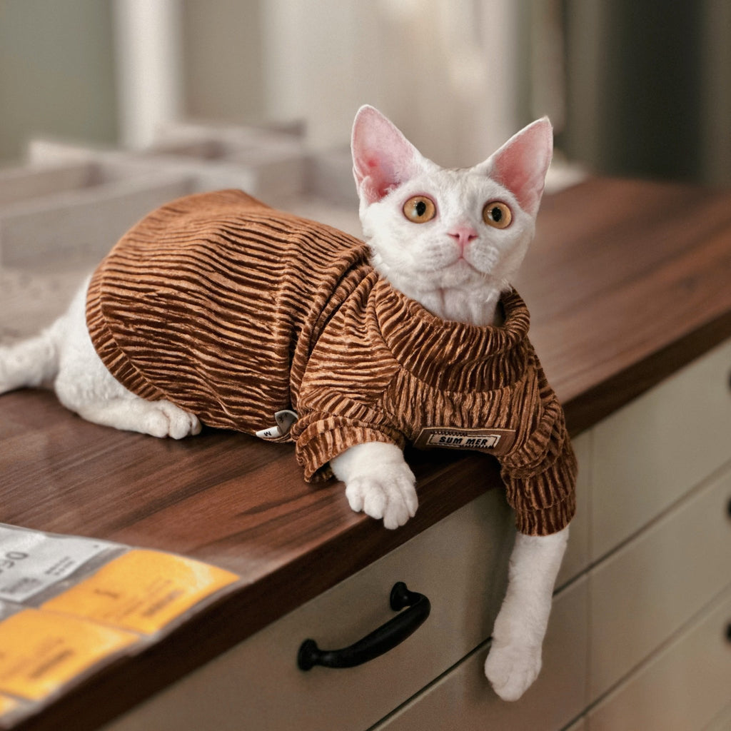 Velvet Turtleneck Shirts Sphynx Cat Clothes - PIKAPIKA
