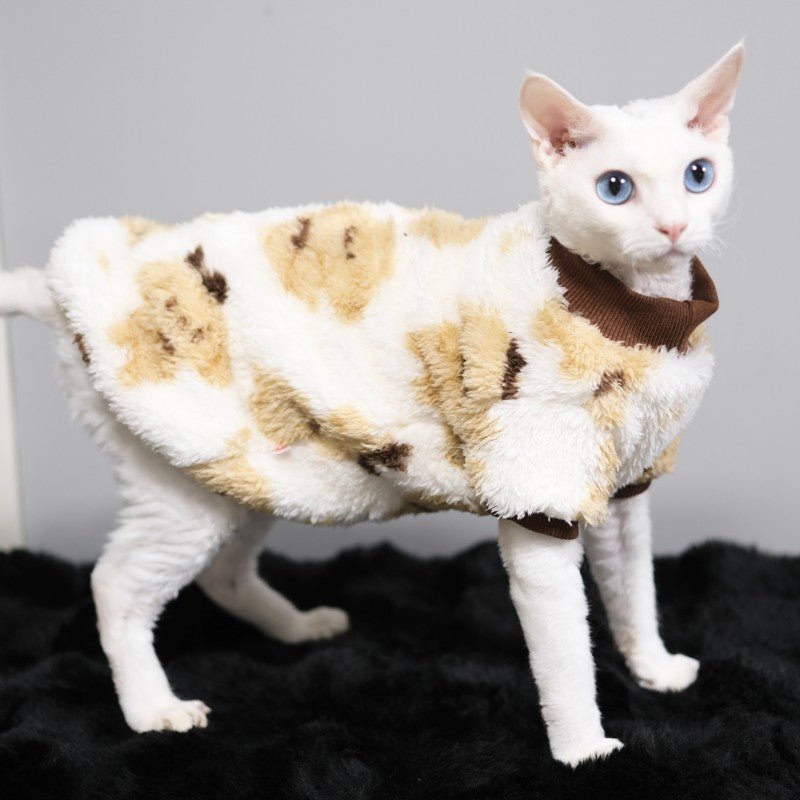 Warm Double Fleece Bear Shirts Cat Clothes Sphynx Cat & Devon Rex - PIKAPIKA