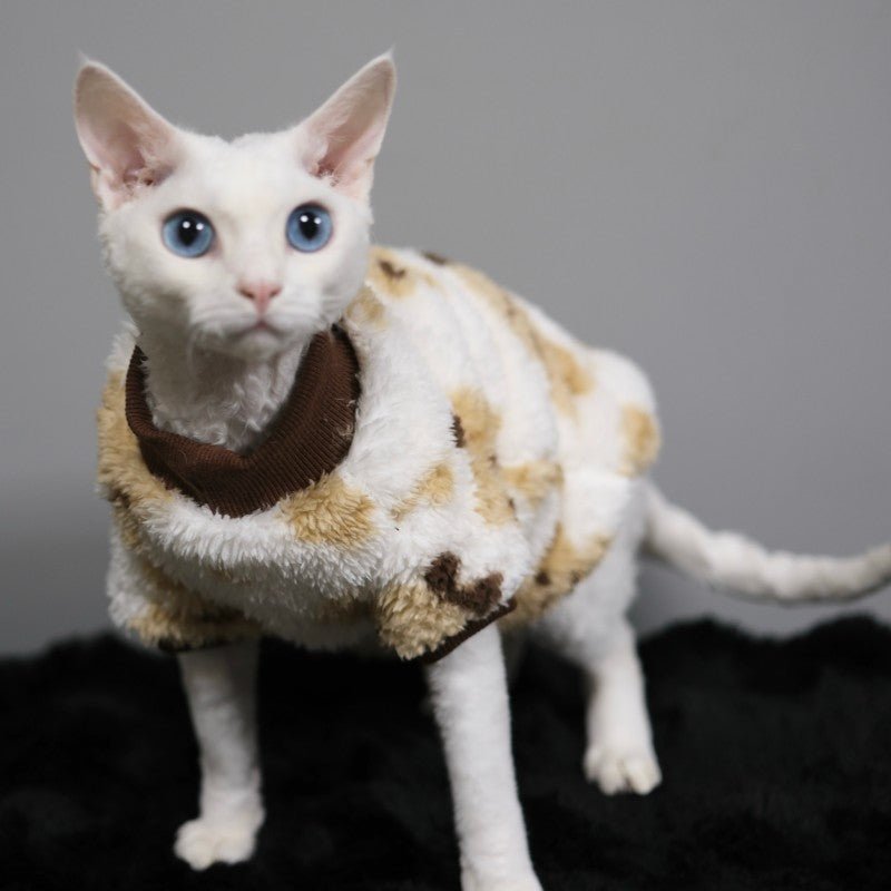 Warm Double Fleece Bear Shirts Cat Clothes Sphynx Cat & Devon Rex - PIKAPIKA