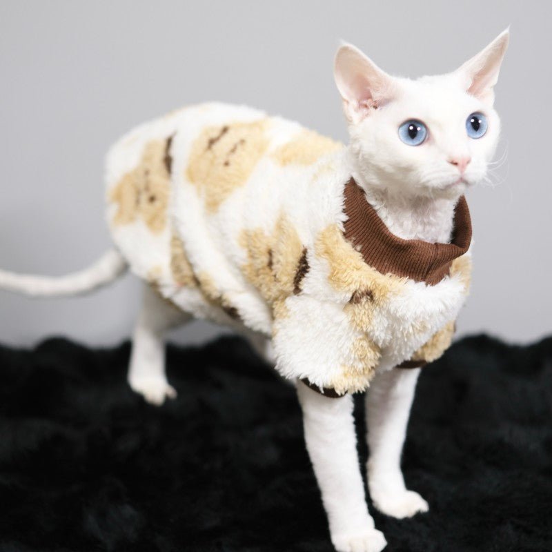 Warm Double Fleece Bear Shirts Cat Clothes Sphynx Cat & Devon Rex - PIKAPIKA
