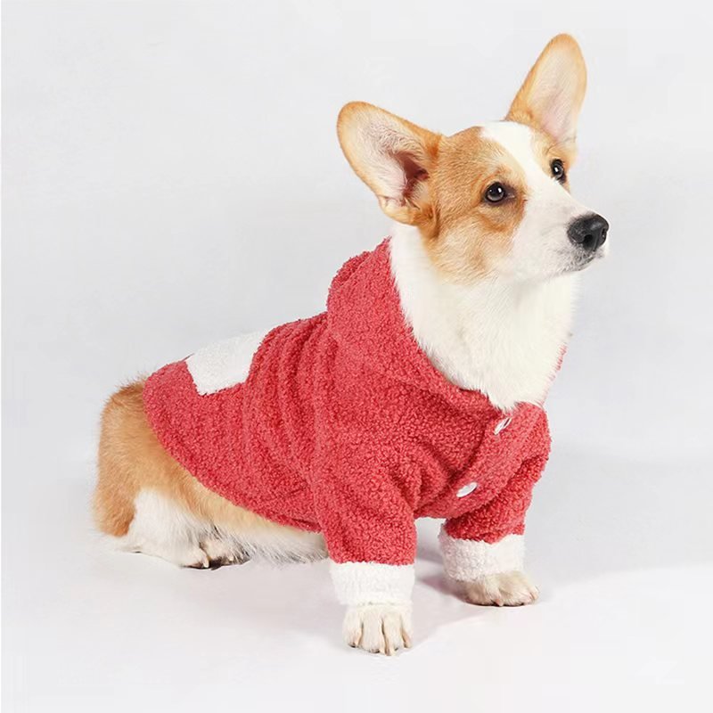 Warm Fleece Button Coat Corgi Dog Clothes - PIKAPIKA