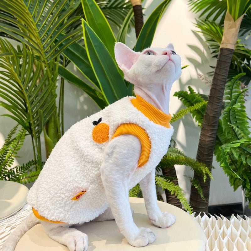 Warm Fleece Tank Tops Sphynx & Devon Cat Clothes - PIKAPIKA