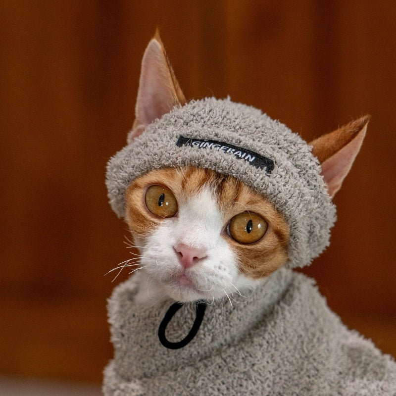 Warm Hoodie Suit Hat Devon Rex Sphynx Cat Clothes - PIKAPIKA