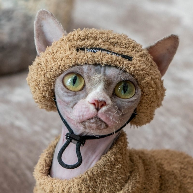 Warm Hoodie Suit Hat Devon Rex Sphynx Cat Clothes - PIKAPIKA