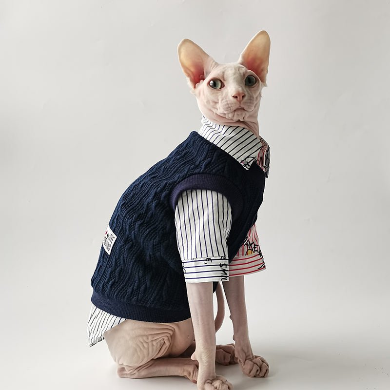 Warm Knitted Vest Sphynx Cat Clothes - PIKAPIKA