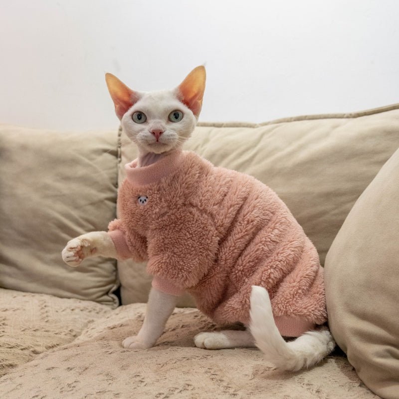 Warm Self - Heating Pajamas Sphynx Cat Clothes Lightweight Fleece Sleepwear - PIKAPIKA