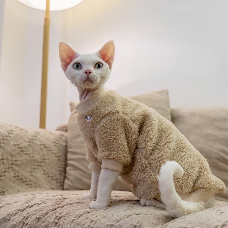 Warm Self - Heating Pajamas Sphynx Cat Clothes Lightweight Fleece Sleepwear - PIKAPIKA