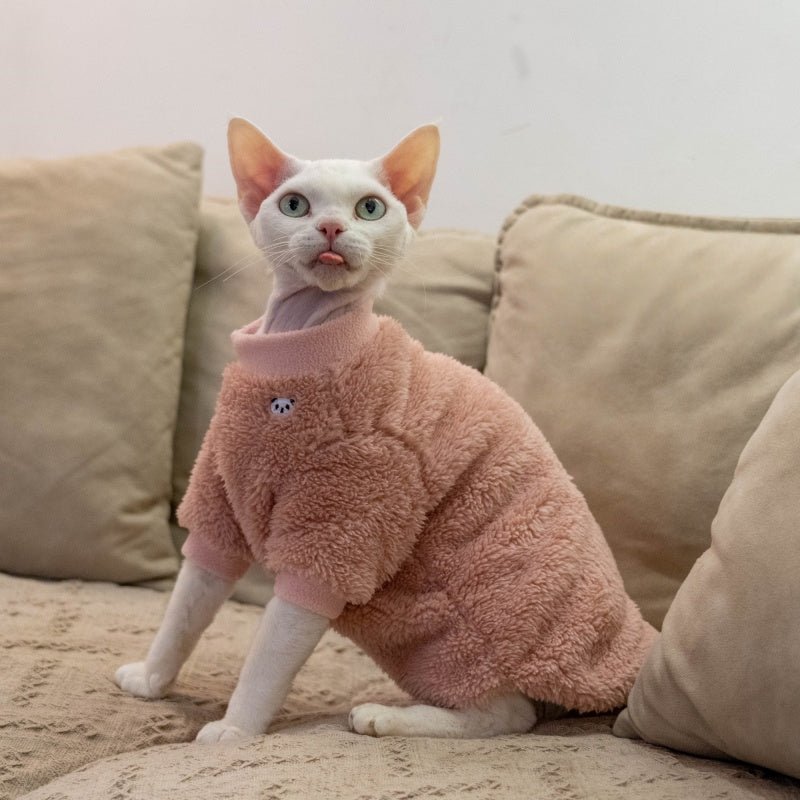Warm Self - Heating Pajamas Sphynx Cat Clothes Lightweight Fleece Sleepwear - PIKAPIKA