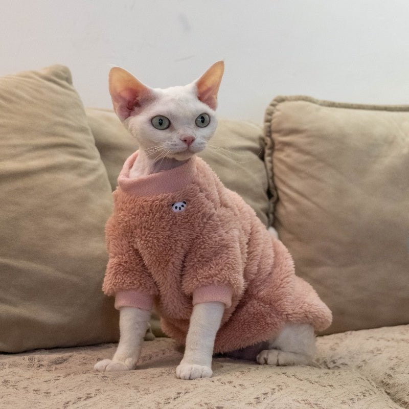Warm Self - Heating Pajamas Sphynx Cat Clothes Lightweight Fleece Sleepwear - PIKAPIKA