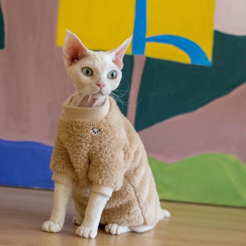 Warm Self - Heating Pajamas Sphynx Cat Clothes Lightweight Fleece Sleepwear - PIKAPIKA