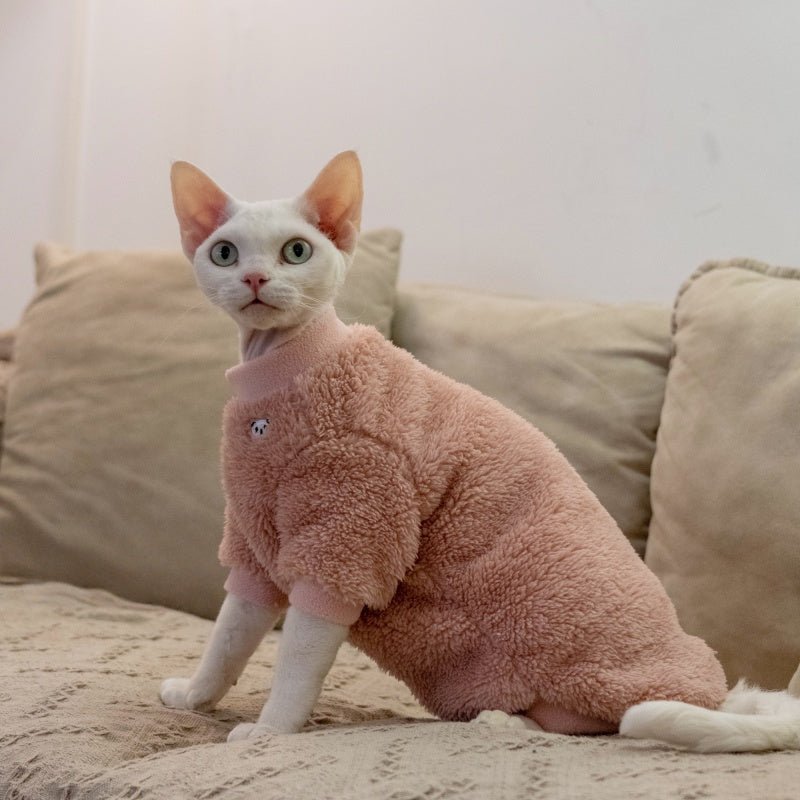 Warm Self - Heating Pajamas Sphynx Cat Clothes Lightweight Fleece Sleepwear - PIKAPIKA