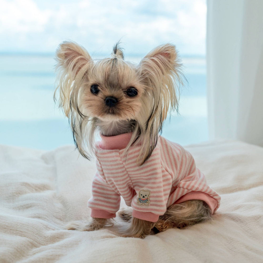 Warm Stripe Cotton Undershirt for Toy Dogs - PIKAPIKA