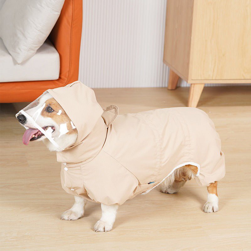 Waterproof 4Legs Belly Cover Raincoats Outdoor Dog Clothes - PIKAPIKA