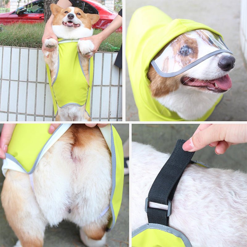 Waterproof Belly Cover Raincoats Outdoor Dog Clothes M-9XL - PIKAPIKA